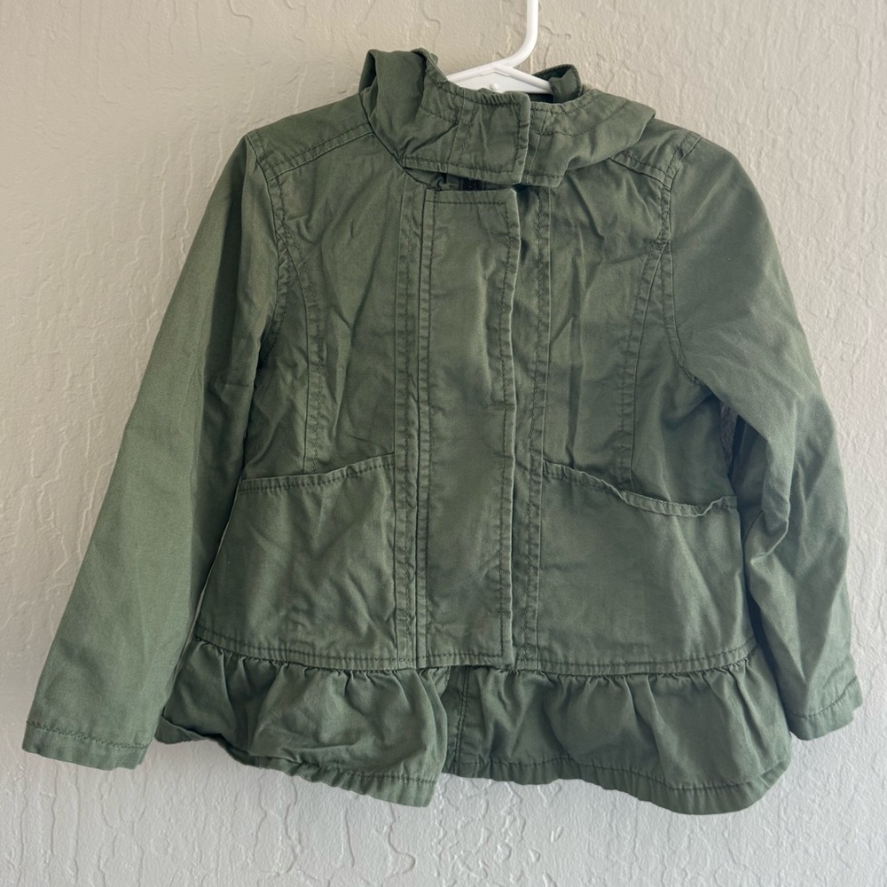 Old Navy Olive Ruffle Hem Jacket